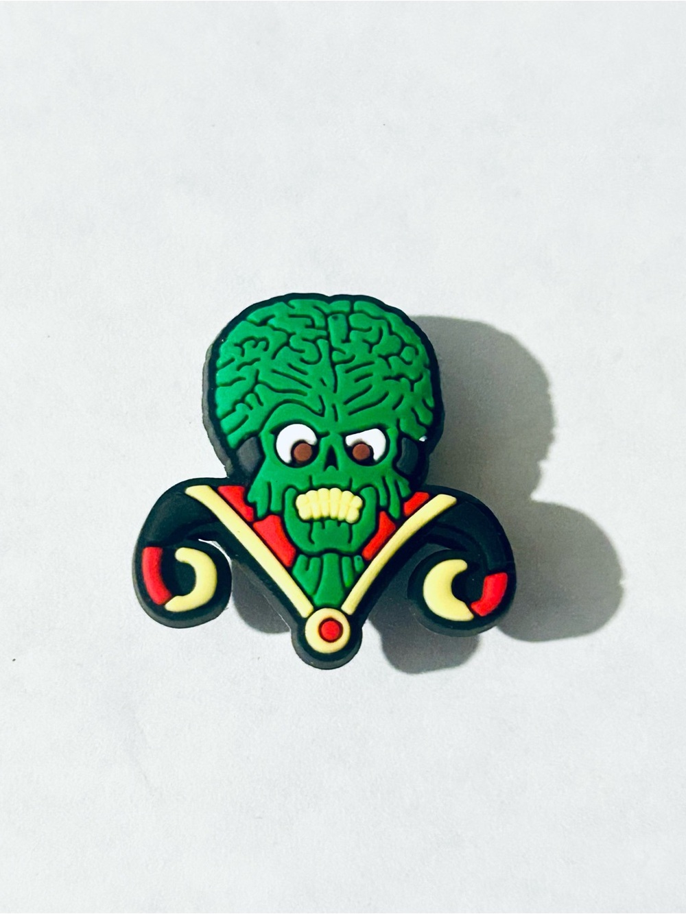 Mars Attacks Green Alien Skull Shoe Charm Jibbitz for Crocs, Horror Terror Charm